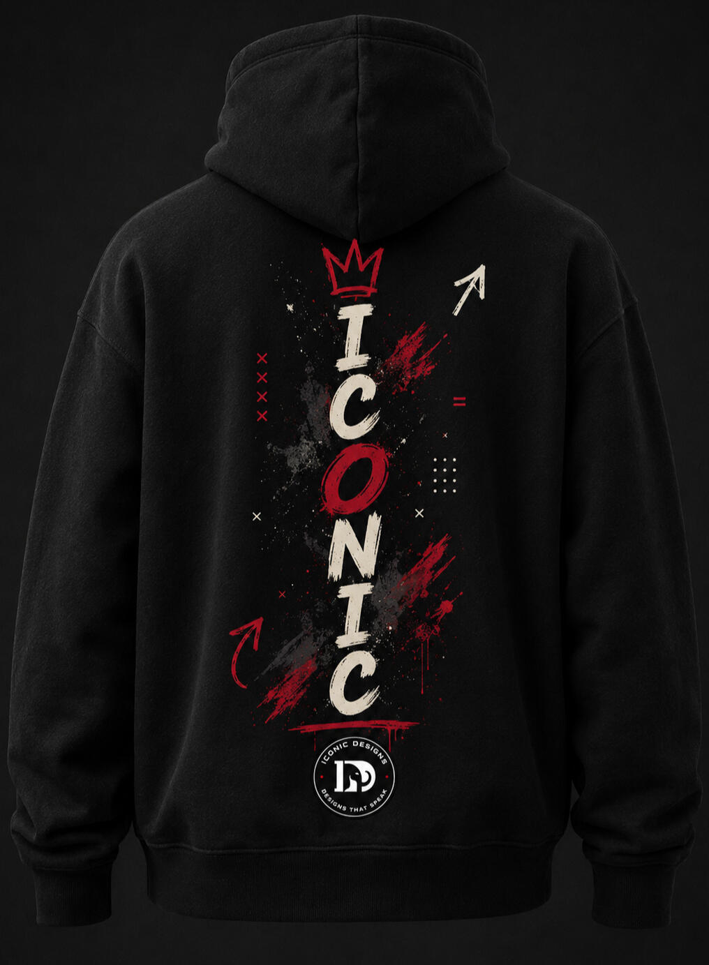Back view of the black Unbound hoodie.